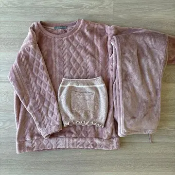 [ M ] 니토리 플리스 케이블 상하의 세트 복대