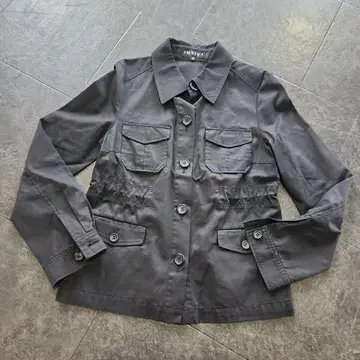 INDIVI 블랙 자켓 38 인디비 긴팔 칠부 슬림핏