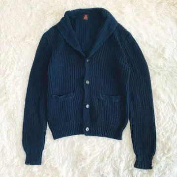 TAKEO KIKUCHI/가디건/네이비/굵은 짜임/레이어드