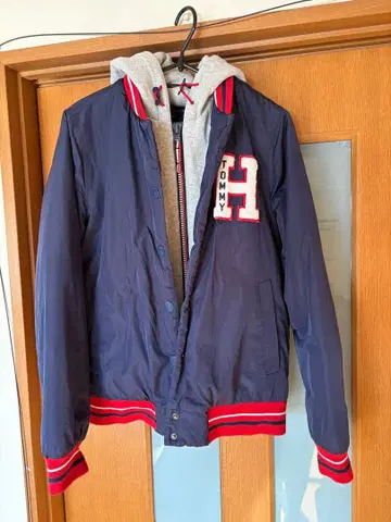 타미힐피거 후드 부착 자켓 네이비