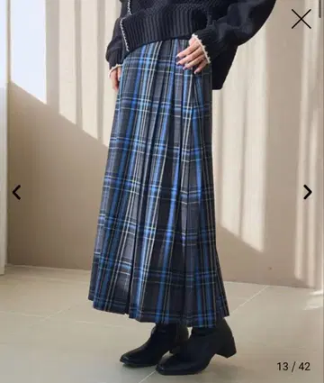 미사용 새상품 coen 코엔 체크 플리츠 스커트 플리츠