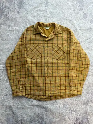 60s 울 셔츠 오픈 카라 셔츠