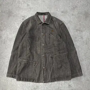 파파스 데님 자켓 커버올 48 M 유즈드 가공 로고 자수