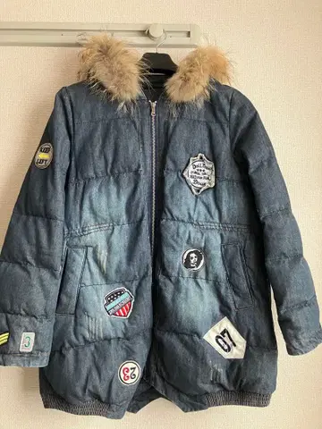 스콧 클럽 데님 다운 자켓