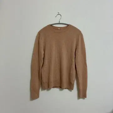 무인양품 핑크 베이지 크루넥 니트 M 사이즈 울