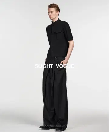 Slight Vogue 수도원 블랙 텐셀 코튼 스커트풍 슬랙스