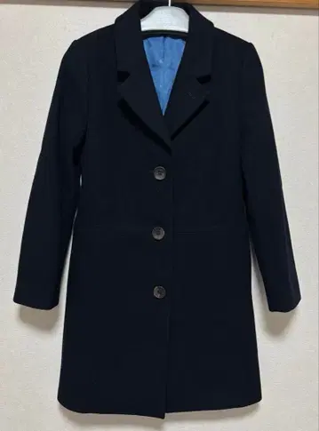 네이비 롱 울 코트