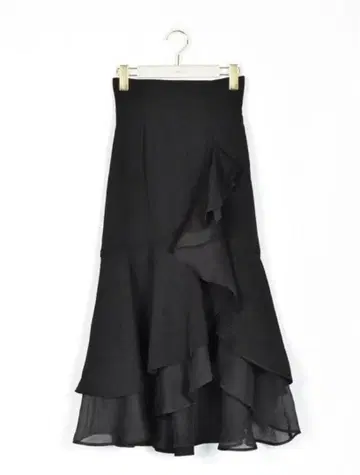 An MILLE 안미르 하이웨스트 프릴 시어 스커트 블랙