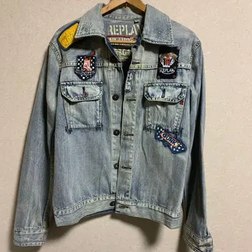 REPLAY 패치 데님 자켓