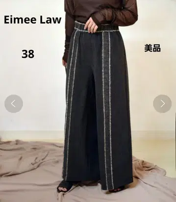 [새상품급] 에이미 로우 테이프 포인트 릴랙스 팬츠 다크 그레이 38