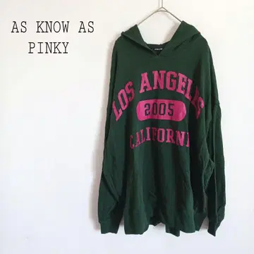 아즈노우아즈 핑키 미사용 BIG 칼리지 로고 긴팔 후드 맨투맨 그린