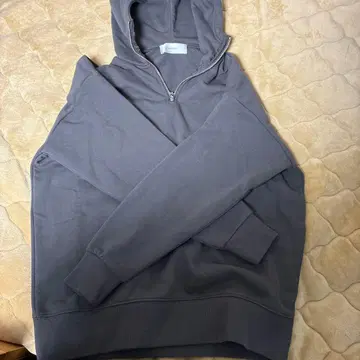 ADRER 하프 지퍼 후드티 & 인조 가죽 블루종