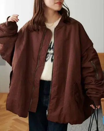 [ 새상품급 ] 탈부착 가능 2WAY 메모리 봄버 자켓 브라운