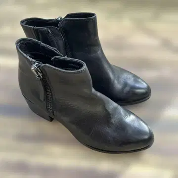 소가죽 부츠 숏부츠 23.5 여성용 블랙