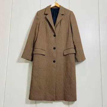 콩트와르 데코토니에 JITA 스트레치 하운드투스 체크 패턴 롱 코트