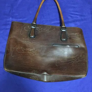 A4 대응 대욕탕 토트백 캘리그라피 가죽 브라운