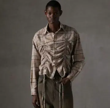 Grancy 체크 셔츠 베이지