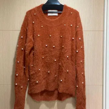 LILLY LYNQUE 오렌지 펄 니트 긴팔