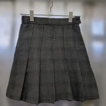 블랙 체크 플리츠 스커트