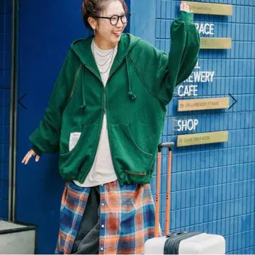 니코앤드 - [비 위드 M] 미사요 하기 후드티 그린