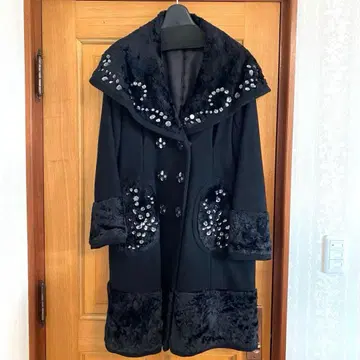 노코오노 코트 블랙 비쥬 롱 코트