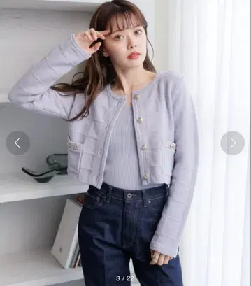 레디메이드 ladymade 바이컬러 트리밍 니트 앙상블