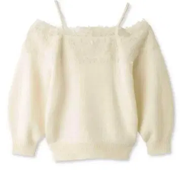 snidel 스나이델 레이스 트리밍 니트 풀오버