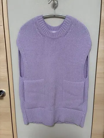 [갤러리 바이] 파인 울 니트 베스트 라벤더 퍼플