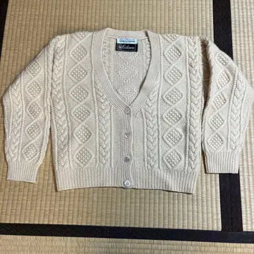 아이보리 케이블 니트 가디건 이탈리아제 캐시미어