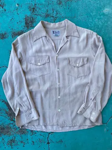 [ 60's ] rayon gabardine shirt