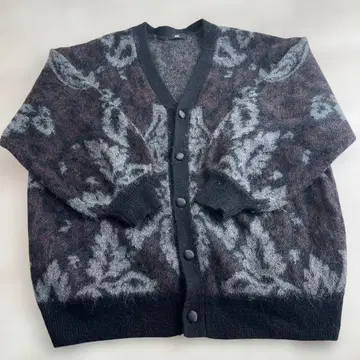 다마스크 무늬 모헤어 가디건 HARE