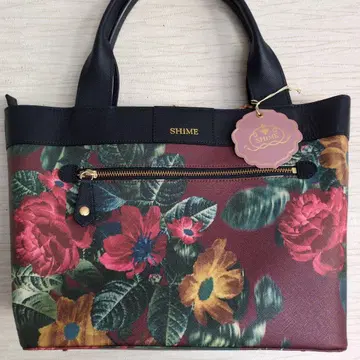 SHIME (시이메) 백 와인 계열 플라워 토트