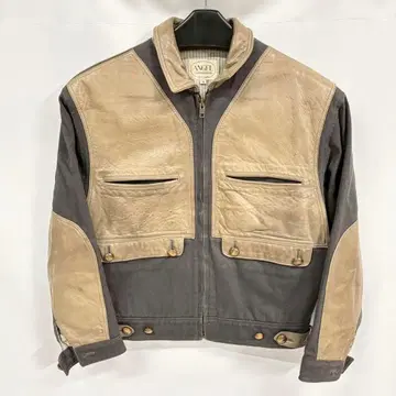 ANGEL LEATHERWEAR 가죽 콤비 자켓 M 빈티지