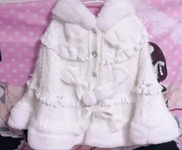 새상품급 LIZLISA 밀피유 레이스 판초 화이트