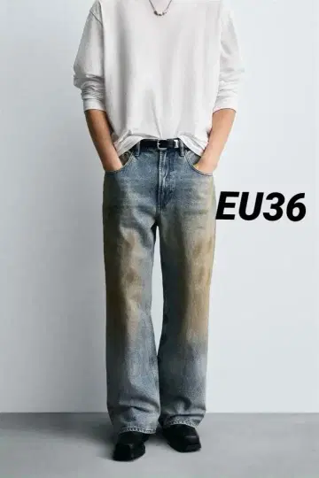 ZARA 자라 빈티지 가공 배기 핏 청바지 EU36 JP29