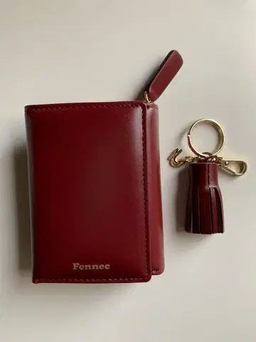 한국 fennec 페넥 3단 폴더형 지갑 태슬 키링 포함