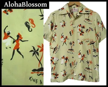 명작 아로하 블라썸 킹 퀸 반팔 하와이안 아로하 셔츠 38