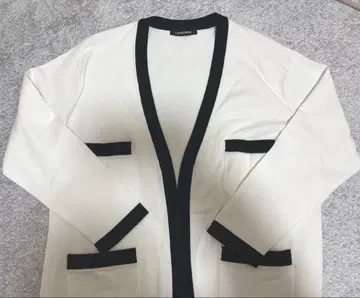 롱 가디건 가운 가디건 바이컬러 포켓 있음