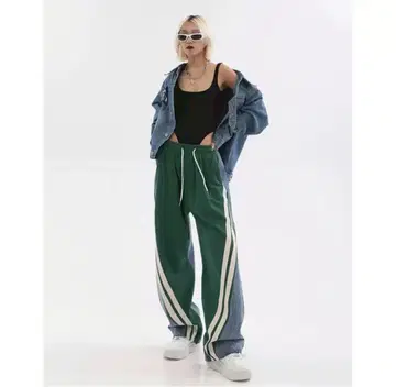 LEtee 사선 라인 절개 팬츠