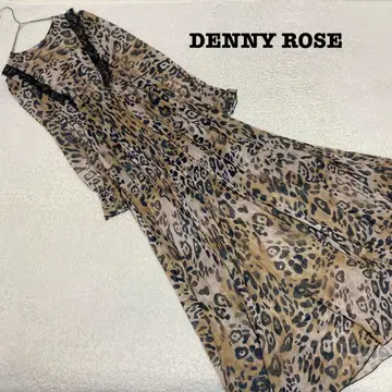 DE0027 [데니 로즈] 롱 원피스 [42] 쉬폰 레오파드 맥시