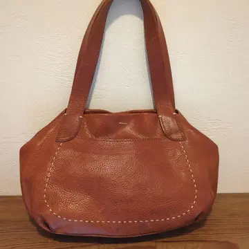 genten 브라운 가죽 핸드백