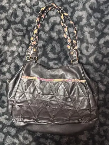 COCUE 뜨개질 핸들 핸드백 블랙