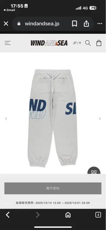 wind and sea 스웨트 팬츠 구하기 어려움