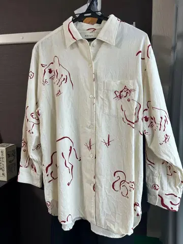 WRYHT 동물 패턴 긴팔 셔츠