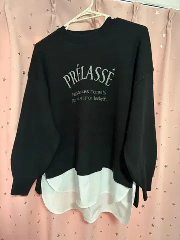 택 포함 새상품 블랙 프린트 긴팔 니트 M 사이즈 yorimo