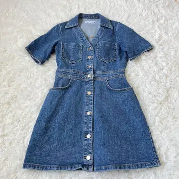 ZARA 자라 데님 원피스 두꺼운 원단 반팔 Y2K