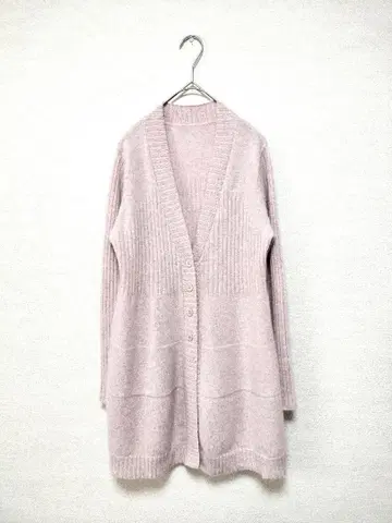 La' Figlia V넥 롱 A라인 가디건 캐시미어 100% 40