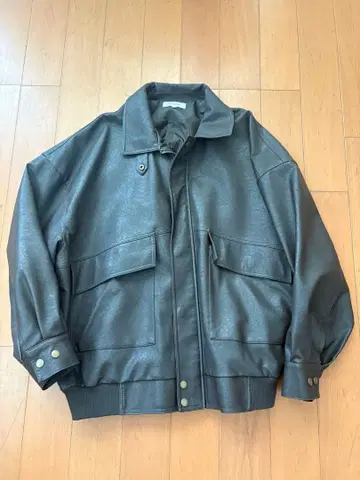 오버사이즈 빈티지 라이크 블루종 가죽 자켓