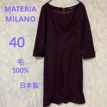 [마테리아] 무릎 기장 원피스(40) 포멀(모 100%) 일본제 엘레강트