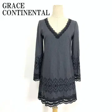 LA8036 그레이스 콘티넨탈 무릎 기장 원피스 울 그레이 36